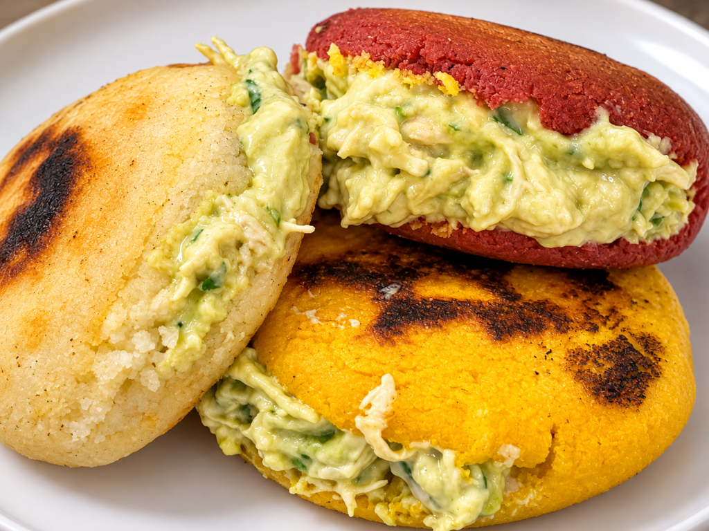 Arepa Reina Pepiada venezolana rellena de pollo y aguacate